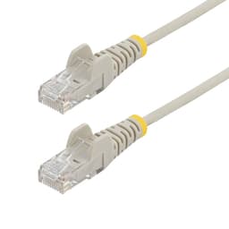 StarTech.com - Patch cable - RJ-45 (M) to RJ-45 (M) - 3.6 mm - UTP - CAT 5/5e/6 - IEEE 802.3bt - halogen-free, snagless, straight - grey