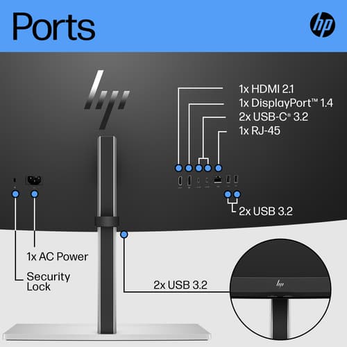 HP E45c G5 - E-Series - LED monitor - curved - 44.5" - 5120 x 1440 Dual Quad HD @ 165 Hz - VA - 400 cd/m� - 3000:1 - 3 ms - HDMI, DisplayPort, USB-C - speakers - black head, black and silver (stand) — view 4