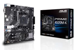 ASUS PRIME A520M-K - Motherboard - micro ATX - Socket AM4 - AMD A520 Chipset - USB 3.2 Gen 1 - Gigabit LAN - onboard graphics (CPU required) - HD Audio (8-channel)