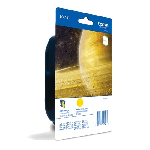 Brother LC1100YBP - Yellow - original - blister - ink cartridge - for Brother DCP-185, 385, 585, 6690, MFC-490, 5490, 5890, 6490, 990