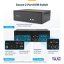 StarTech.com - KVM switch - secure - 2 x KVM port(s) - 1 local user - desktop - TAA Compliant thumbnail 4