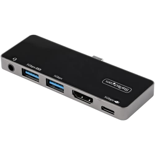 StarTech.com USB C Multiport Adapter, USB-C Mini Dock, USB-C to 4K 60Hz HDMI 2.0, With 100W Power Delivery Pass-Through Charging, 3-Port USB 3.0 Hub, Audio, USB Type-C Multiport Adapter - USB-C Travel Dock - Docking station - USB-C - HDMI