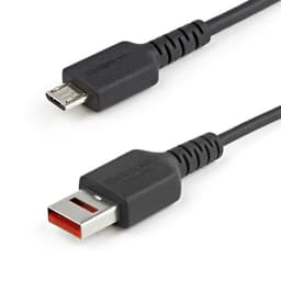 StarTech.com 3ft (1m) Secure Charging Cable, USB-A to Micro USB Data Blocker Charge-Only Cable, Power-Only Charger Cable for Phone/Tablet, Data Blocking USB Protector Adapter Cable, TPE - 5V at 2.4A (12W max) (USBSCHAU1M) - USB cable - USB (power only) (M) to Micro-USB Type B (power only) (M) - 5 V - 2.4 A - 100 cm - molded, passive - black