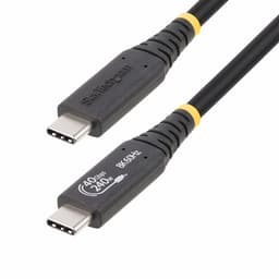 StarTech.com 50cm (1.6ft) USB4 Cable, USB-IF Certified USB-C Cord 40Gbps - USB cable - 24 pin USB-C (M) to 24 pin USB-C (M) - USB4 / Thunderbolt 3 / Thunderbolt 4 / DisplayPort 1.4 - 48 V - 5 A - 50 cm - 8K60Hz support, 4K120Hz support, extended power range (EPR), Power Delivery 3.1 support, halogen-free, passive - black