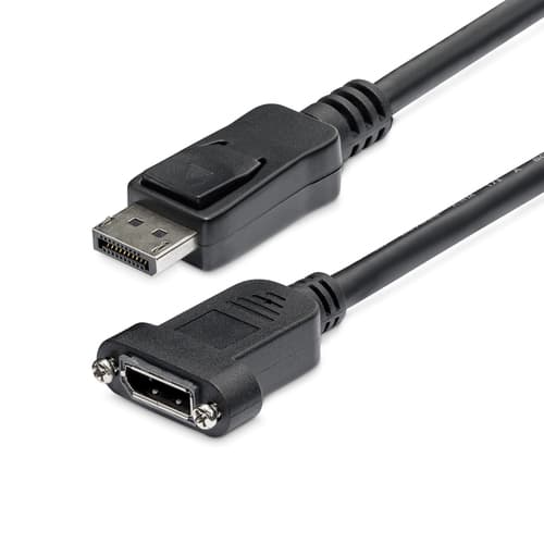 StarTech.com 3 ft. (0.9 m) Displayport Male to Female Cable - Mounting - Latched Connectors - DisplayPort - DP Monitor Cable (DPPNLFM3) - DisplayPort cable - DisplayPort (M) to DisplayPort (F) - 91.4 cm - latched, molded - black - for P/N: CDP2DP141MB, CDP2DP146B, CDP2DPMM1MB, CDP2DPMM6B, DISPL3M, DP2MDPMF3, MDP2DVIMM6BS