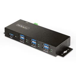 StarTech.com 7-Port Managed USB Hub with 7x USB-A, Heavy Duty with Metal Industrial Housing, ESD & Surge Protection, Wall/Desk/Din-Rail Mountable, USB 3.0/3.1/3.2 Gen 1 5Gbps - Hub - 6 x USB 3.2 Gen 2 + 1 x USB 3.2 Gen 1 - wall-mountable, desktop, DIN rail mountable - TAA Compliant