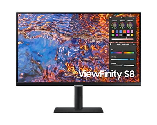 Samsung ViewFinity S8 S27B800PXP - S80PB Series - LED monitor - 27" - 3840 x 2160 4K @ 60 Hz - IPS - 350 cd/m� - 1000:1 - DisplayHDR 400 - 5 ms - HDMI, DisplayPort, USB-C - black