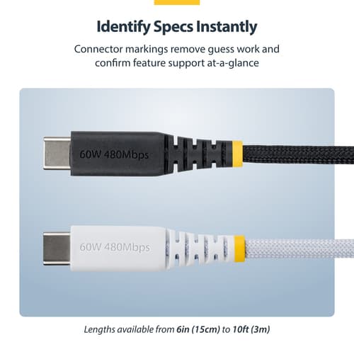 StarTech.com - USB cable - 24 pin USB-C (M) to 24 pin USB-C (M) - USB 2.0 - 3 A - USB Power Delivery (60W) - black — view 9