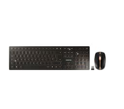 CHERRY DW 9100 SLIM - Keyboard and mouse set - wireless - 2.4 GHz, Bluetooth 4.2 - QWERTY - UK - key switch: CHERRY SX - black/bronze