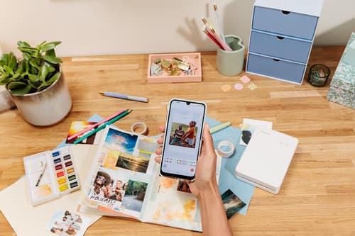 Canon SELPHY QX20 - Printer - colour - dye sublimation - 72 x 85 mm up to 0.66 min/page (colour) - capacity: 10 sheets - Wi-Fi(g) - dark grey — view 29