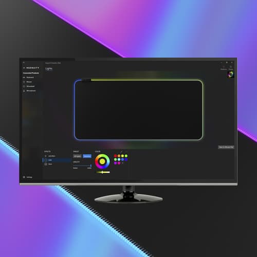 HyperX Pulsefire Mat Gaming - Illuminated mouse pad - with RGB lighting - extra large - black - for Victus 15L by HP, Victus by HP Laptop 15, 16, Pavilion 24, 27, Pavilion x360 Laptop — view 9