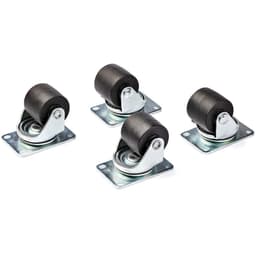 StarTech.com Heavy Duty Casters for Server Racks/Cabinets, Set of 4 Universal M6 2-inch Swivel Caster Kit, 45x75mm Pattern, Replacement Caster Wheels for 4 Post Racks, Steel/Plastic - 4-Pack Rolling Caster Kit (RKCASTER2) - Rack casters kit - black, silver