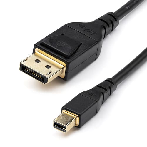 StarTech.com 6ft (2m) VESA Certified Mini DisplayPort to DisplayPort 1.4 Cable, 8K 60Hz HBR3 HDR, Super UHD mDP to DP 1.4 Cord, Slim (34 AWG) Ultra HD 4K 120Hz, Monitor/Video Cable - mDP to DP Cable (DP14MDPMM2MB) - DisplayPort cable - Mini DisplayPort (M) latched to DisplayPort (M) latched - DisplayPort 1.4 - 2 m - 8K support - black