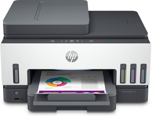 HP Smart Tank 7605 All-in-One - Multifunction printer - colour - ink-jet - refillable - Letter A (216 x 279 mm)/A4 (210 x 297 mm) (original) - A4/Legal (media) - up to 13 ppm (copying) - up to 15 ppm (printing) - 250 sheets - USB 2.0, Wi-Fi(n), Bluetooth