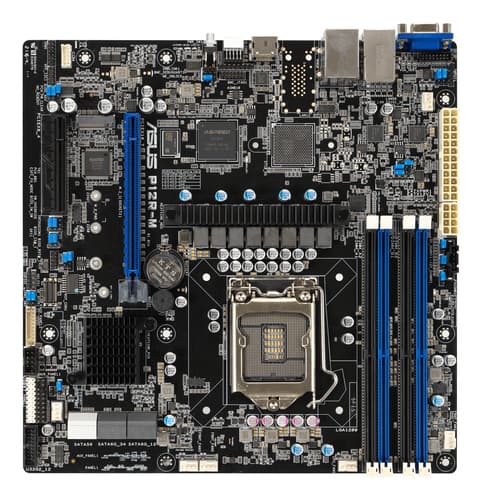 ASUS P12R-M/10G-2T - Motherboard - micro ATX - LGA1200 Socket - C252 Chipset - USB 3.2 Gen 2, USB 3.2 Gen 1 - 2 x 10 Gigabit LAN - onboard graphics — view 3