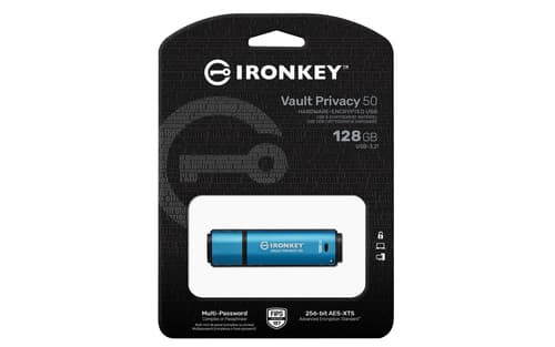 Kingston IronKey Vault Privacy 50 Series - USB flash drive - encrypted - 128 GB - USB 3.2 Gen 1 - TAA Compliant — view 4
