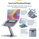 StarTech.com - Notebook stand - 360� swivel, telescopic height adjustment - desktop - silver thumbnail 10