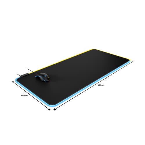 HyperX Pulsefire Mat Gaming - Illuminated mouse pad - with RGB lighting - extra large - black - for Victus 15L by HP, Victus by HP Laptop 15, 16, Pavilion 24, 27, Pavilion x360 Laptop — view 3