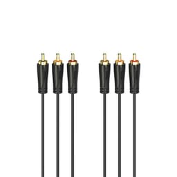 Hama Audio/Video Cable, 3 RCA Plugs - 3 RCA Plugs, Gold Plated, 1.5m, Black