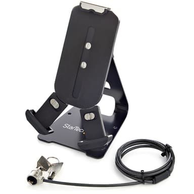 StarTech.com Secure Tablet Stand w/ K-Slot Cable Lock, Locking Tablet Holder for 7.9-13 inch Tablets, Universal Adjustable Tablet Mount for Desk/Surface, Lockable Anti-Theft Security Mount - Tablet Security Mount (SECTBLTDT) - Notebook / tablet stand - desktop - 7.9" - 13" - black - for P/N: DK30CHPH