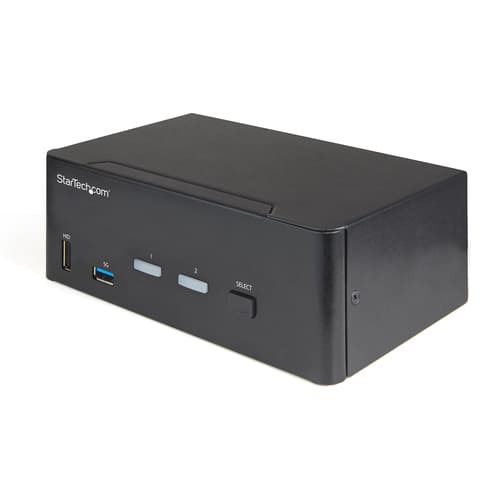StarTech.com 2 Port Dual Monitor HDMI KVM Switch, 4K 60Hz Ultra HD HDR, Desktop 4K HDMI 2.0 KVM Switch with 2 Port USB 3.0 Hub (5Gbps) & 4x USB 2.0 HID Port, Audio, Hotkey Switching, TAA - KVM with Fast Switching - KVM / audio switch - 2 x KVM / audio - desktop - TAA Compliant