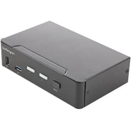 StarTech.com 2 Port HDMI KVM Switch, Single Monitor 4K 60Hz Ultra HD HDR, Desktop HDMI 2.0 KVM Switch with 2 Port USB 3.0 Hub (5Gbps) & 4x USB 2.0 HID Ports, Audio, Hotkey Switching, TAA - KVM with Fast Switching - KVM / audio switch - 2 x KVM / audio - 1 local user - desktop, rack-mountable - TAA Compliant