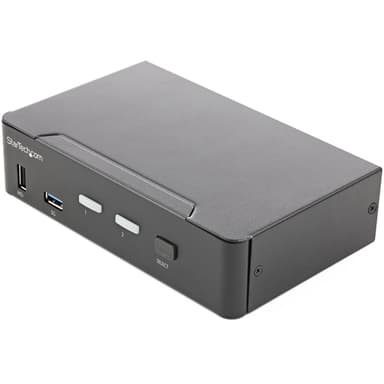 StarTech.com 2 Port HDMI KVM Switch, Single Monitor 4K 60Hz Ultra HD HDR, Desktop HDMI 2.0 KVM Switch with 2 Port USB 3.0 Hub (5Gbps) & 4x USB 2.0 HID Ports, Audio, Hotkey Switching, TAA - KVM with Fast Switching - KVM / audio switch - 2 x KVM / audio - 1 local user - desktop, rack-mountable - TAA Compliant