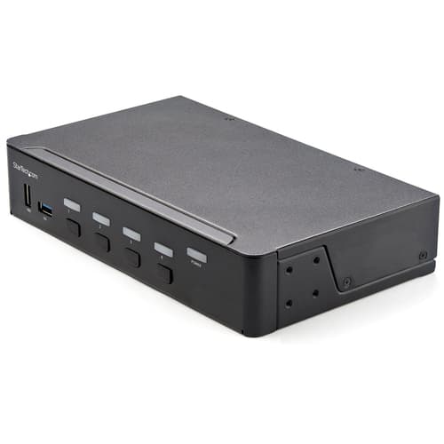 StarTech.com 4 Port HDMI KVM Switch, Single Monitor 4K 60Hz Ultra HD HDR, Desktop HDMI 2.0 KVM Switch with 2 Port USB 3.0 Hub (5Gbps) & 4x USB 2.0 HID Ports, Audio, Hotkey Switching, TAA - KVM with Fast Switching - KVM / audio switch - 4 x KVM / audio - 1 local user - desktop, rack-mountable - TAA Compliant