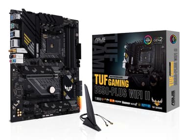 ASUS TUF GAMING B550-PLUS WIFI II - Motherboard - ATX - Socket AM4 - AMD B550 Chipset - USB-C Gen2, USB 3.2 Gen 1, USB 3.2 Gen 2 - 2.5 Gigabit LAN, Wi-Fi 6, Bluetooth - onboard graphics (CPU required) - HD Audio (8-channel)
