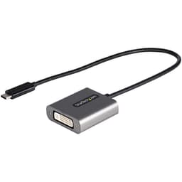 StarTech.com USB C to DVI Adapter, 1920x1200p, USB-C to DVI-D Adapter, USB Type C to DVI Monitor, Video Converter, Thunderbolt 3 Compatible, USB-C to DVI Dongle, 12" Long Attached Cable - USB C Display Adapter (CDP2DVIEC) - Adapter - single link - 24 pin USB-C (M) to DVI-I (F) - Thunderbolt 3 - 38 cm - 1200p support - black - for P/N: DVIIDMM10, DVIIDMM15, DVIIDMM20, DVIIDMM6, TB4CDOCK