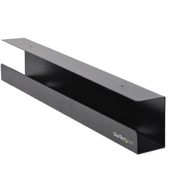 StarTech.com Under Desk Cable Management Tray, Cable Tray Organizer for Office/Standing Desk, Desk or Table Mount Cords/Wire/Power Strip Holder, Computer Cable Manager, 23-1/2"L x 4-1/2"D - Desk Cable Management (UDCMTRAY) - Cable management tray - under-desk mountable - black