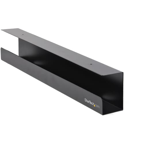 StarTech.com Under Desk Cable Management Tray, Cable Tray Organizer for Office/Standing Desk, Desk or Table Mount Cords/Wire/Power Strip Holder, Computer Cable Manager, 23-1/2"L x 4-1/2"D - Desk Cable Management (UDCMTRAY) - Cable management tray - under-desk mountable - black