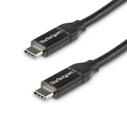 StarTech.com USB C to USB C Cable - 1.5 ft / 0.5m - 5A PD - White - USB 2.0 - USB-IF Certified - USB Type C Cable - USB C Charging Cable (USB2C5C50CM) - USB cable - 24 pin USB-C (M) to 24 pin USB-C (M) - Thunderbolt 3 / USB 2.0 - 5 A - 50 cm - black