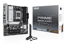 ASUS PRIME B840M-A WIFI - Motherboard - micro ATX - Socket AM5 - AMD B840 Chipset - USB-C 3.2 Gen 1, USB 3.2 Gen 1 - 2.5 Gigabit LAN, Bluetooth, Wi-Fi 6E - onboard graphics (CPU required) - HD Audio (8-channel)