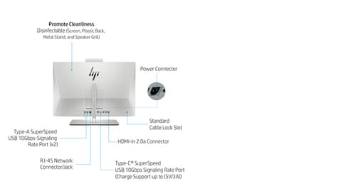 HP EliteOne 800 G8 - All-in-one Core i7 11700 / up to 4.9 GHz - vPro - RAM 32 GB - SSD 1 TB - NVMe, TLC - UHD Graphics 750 - Gigabit Ethernet - Win 10 Pro (includes Win 11 License) - monitor: LED 23.8" 1920 x 1080 (Full HD) @ 60 Hz - keyboard: UK — view 24
