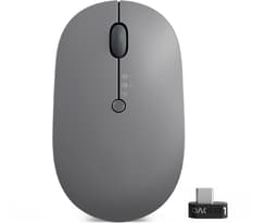 Lenovo Go Multi-device - Mouse - blue optical - 3 buttons - wireless - 2.4 GHz, Bluetooth 5.0 - USB-C wireless receiver - thunder black