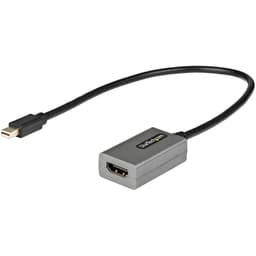 StarTech.com Mini DisplayPort to HDMI Adapter, mDP to HDMI Adapter Dongle, 1080p, Mini DisplayPort 1.2 to HDMI Monitor/Display, Mini DP to HDMI Video Converter, 12" Long Attached Cable - Thunderbolt 1/2 Compatible (MDP2HDEC) - Adapter - Mini DisplayPort male to HDMI female - 30 cm - black - passive converter