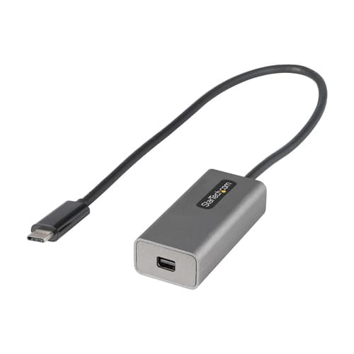 StarTech.com USB C to Mini DisplayPort Adapter, 4K 60Hz USB-C to mDP Adapter Dongle, USB Type-C to Mini DP Monitor/Display, Video Converter, Works w/ Thunderbolt 3, 12" Long Attached Cable - DP Alt Mode, mDP 1.2 (CDP2MDPEC) - Adapter - 24 pin USB-C (M) to Mini DisplayPort (F) - Displayport 1.2/Thunderbolt 3 - 30.6 cm - 4K60Hz (3840 x 2160) support - grey