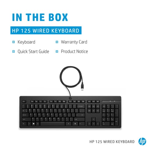 *Non Cancellable/Non Returnable (NCNR)* HP 125 WIRED KEYBOARD FRA — view 4