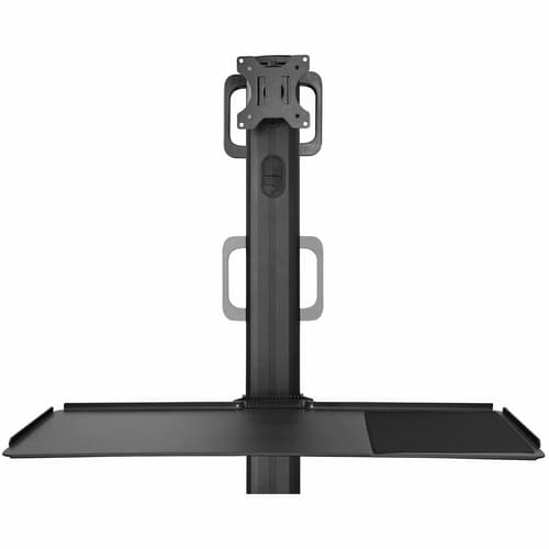 StarTech.com Mobile Workstation Cart with Monitor Mount, CPU/PC Holder, Keyboard Tray, Ergonomic Height Adjustable Desktop Computer Cart, Rolling Mobile Standing Workstation on Wheels - Portable Stand-Up Cart - Cart - for LCD display / PC equipment - steel - black — view 6