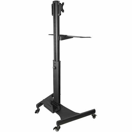 StarTech.com Mobile Workstation Cart with Monitor Mount, CPU/PC Holder, Keyboard Tray, Ergonomic Height Adjustable Desktop Computer Cart, Rolling Mobile Standing Workstation on Wheels - Portable Stand-Up Cart - Cart - for LCD display / PC equipment - steel - black — view 16