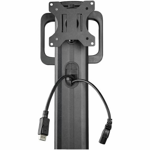 StarTech.com Mobile Workstation Cart with Monitor Mount, CPU/PC Holder, Keyboard Tray, Ergonomic Height Adjustable Desktop Computer Cart, Rolling Mobile Standing Workstation on Wheels - Portable Stand-Up Cart - Cart - for LCD display / PC equipment - steel - black — view 3