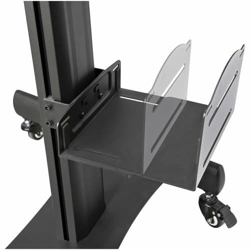 StarTech.com Mobile Workstation Cart with Monitor Mount, CPU/PC Holder, Keyboard Tray, Ergonomic Height Adjustable Desktop Computer Cart, Rolling Mobile Standing Workstation on Wheels - Portable Stand-Up Cart - Cart - for LCD display / PC equipment - steel - black — view 8