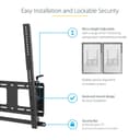 StarTech.com Portrait/Vertical TV Wall Mount, Heavy Duty TV Wall Mount, 40-55 inch VESA TV (110lb/50kg), Tilting Low Profile Digital Signage Television Mount with Lockable Security Bar - TV/Display Wall Mount - Mounting kit (wall plate, 2 extension brackets, 2 mounting brackets) - vertical - for flat panel - steel - black - screen size: 40"-55" - wall-mountable - TAA Compliant thumbnail 9
