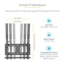 StarTech.com Portrait/Vertical TV Wall Mount, Heavy Duty TV Wall Mount, 40-55 inch VESA TV (110lb/50kg), Tilting Low Profile Digital Signage Television Mount with Lockable Security Bar - TV/Display Wall Mount - Mounting kit (wall plate, 2 extension brackets, 2 mounting brackets) - vertical - for flat panel - steel - black - screen size: 40"-55" - wall-mountable - TAA Compliant thumbnail 7