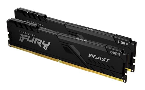 Kingston FURY Beast - DDR4 - kit - 16 GB: 2 x 8 GB - DIMM 288-pin - 3600 MT/s / PC4-28800 - CL17 - 1.35 V - unbuffered - non-ECC - black