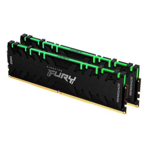 Kingston FURY Renegade RGB - DDR4 - kit - 16 GB: 2 x 8 GB - DIMM 288-pin - 1800 MHz / PC4-28800 - CL16 - 1.35 V - unbuffered - non-ECC - black