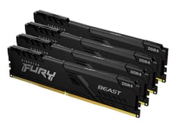 Kingston FURY Beast - DDR4 - kit - 32 GB: 4 x 8 GB - DIMM 288-pin - 3600 MHz / PC4-28800 - CL17 - 1.35 V - unbuffered - non-ECC - black