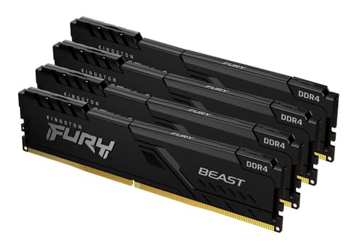 Kingston FURY Beast - DDR4 - kit - 128 GB: 4 x 32 GB - DIMM 288-pin - 3200 MHz / PC4-25600 - CL16 - 1.35 V - unbuffered - non-ECC - black