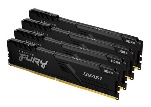 Kingston FURY Beast - DDR4 - kit - 128 GB: 4 x 32 GB - DIMM 288-pin - 3600 MHz / PC4-28800 - CL18 - 1.35 V - unbuffered - non-ECC - black